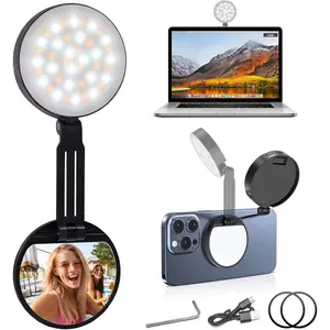 Selfie Light, Magsafe Compatible Ring LED Fill Light for  and Android Phones with 360? Rotation & 5 Light Modes,  for Selfies, Makeup, Vlogs,  & Videos (Black)