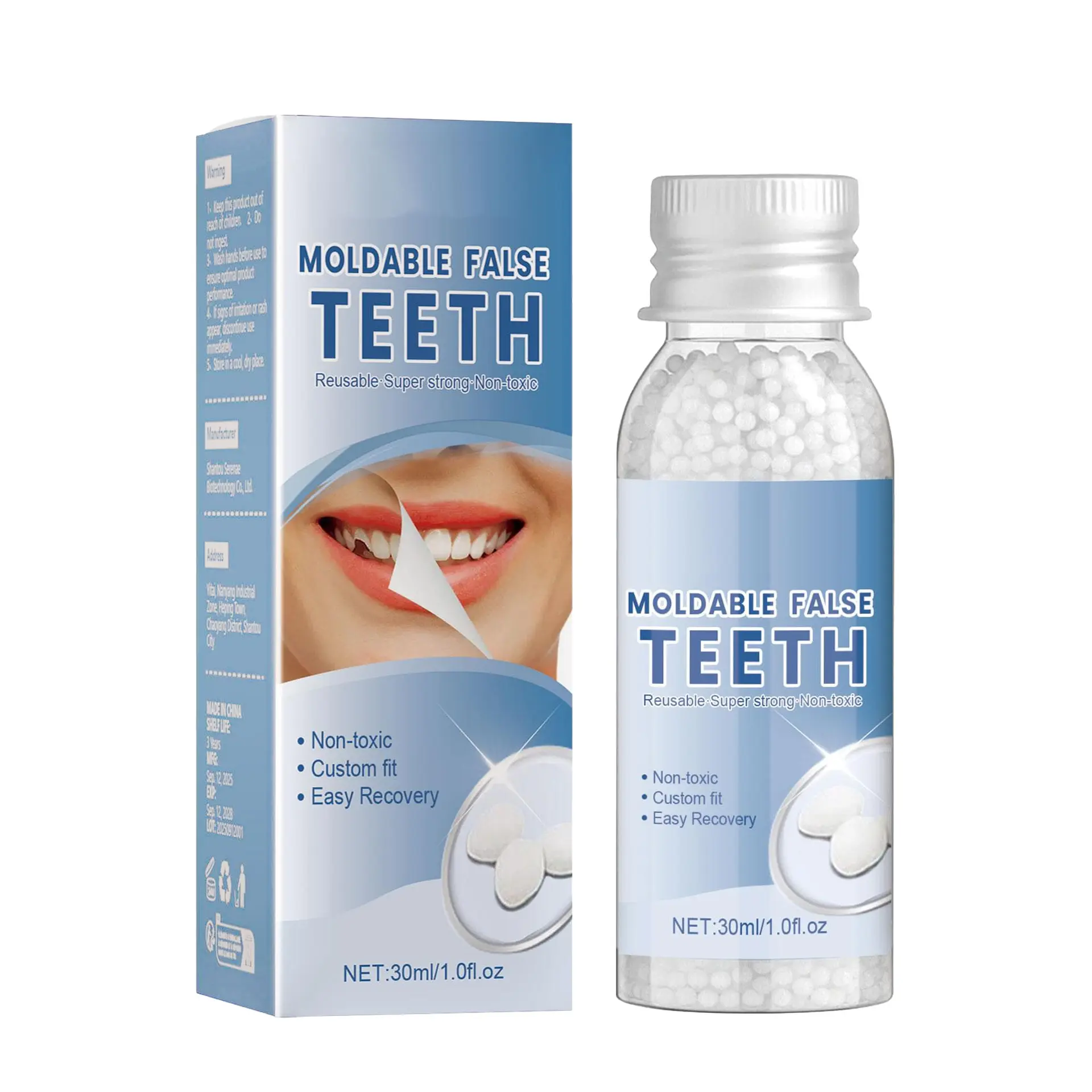 30ml Mild Lightweight Oral Care Dental Kit, Moldable Dental Gel Dentures Temporary Filling Cavities, Teeth Fillings Temporary Tooth Filling