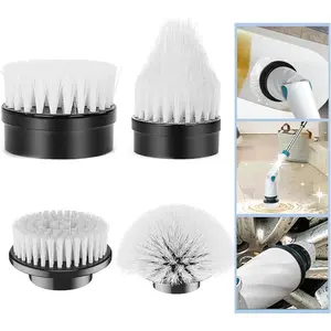 Electric Spin Scrubber Replaceable Brush Heads Set, 4 Pack Cordless Spin Scrubber Brush Heads for Household Cleaning Brushes/Bathroom/Floor/Tile/