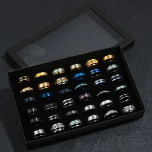 Stainless Steel Men's Fashion Gift Rings Set of 9