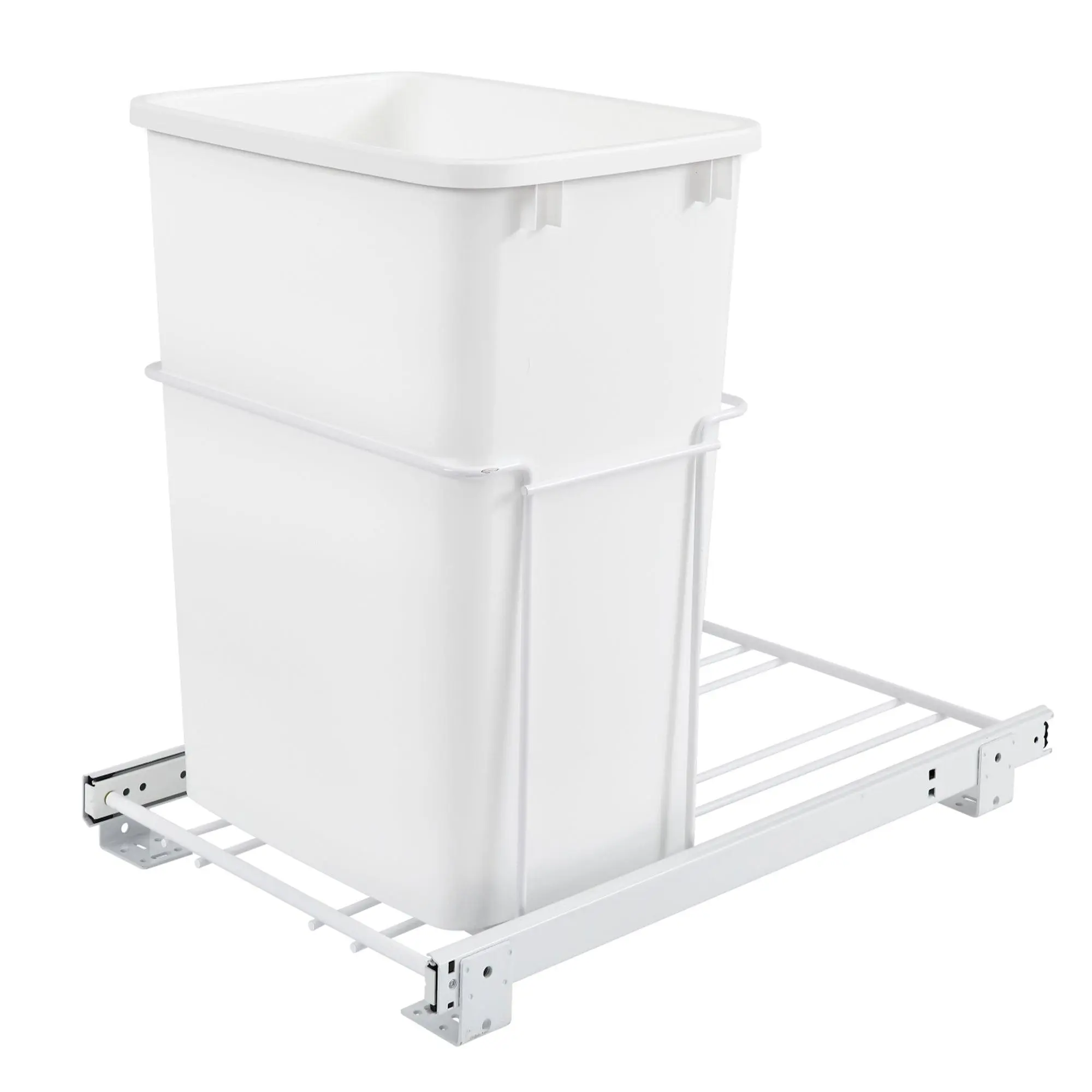 Rev-A-Shelf Single Pull Out 35 Qt Trash Can for Kitchen Cabinets, RV-18PB-1 Rev-A-Shelf Single Pull Out 35 Qt Trash Can for Kitchen Cabinets, RV-18PB-1