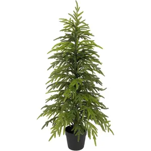 3ft Norfolk Pine Christmas Tree UV Resistant, 36in Faux Norfolk Pine Tree with Soft Real Touch Clearly Textured Leaves, Sturdy Artificial Pine Tree for Porch Patio Outdoor Decor