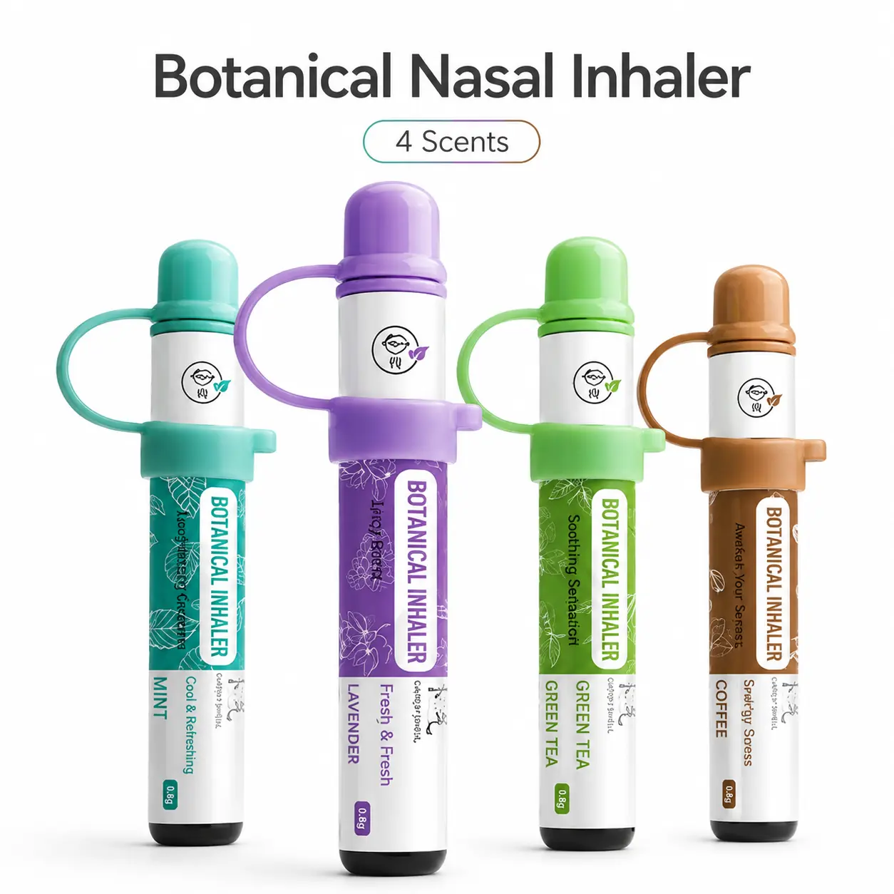 Natural Essential Oil Nasal Inhaler Stick (1 Count) - Pocket-Sized Aromatherapy Diffuser for Sinus Comfort, Quick Energy Lift, Mood Boost with Mint, Lavender, Jasmine Scents for Travel