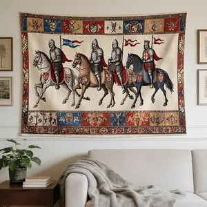 Stylish Medieval Knight Riding Horse Tapestry, Perfect Wall Decor for Home, Dorm & Bedroom