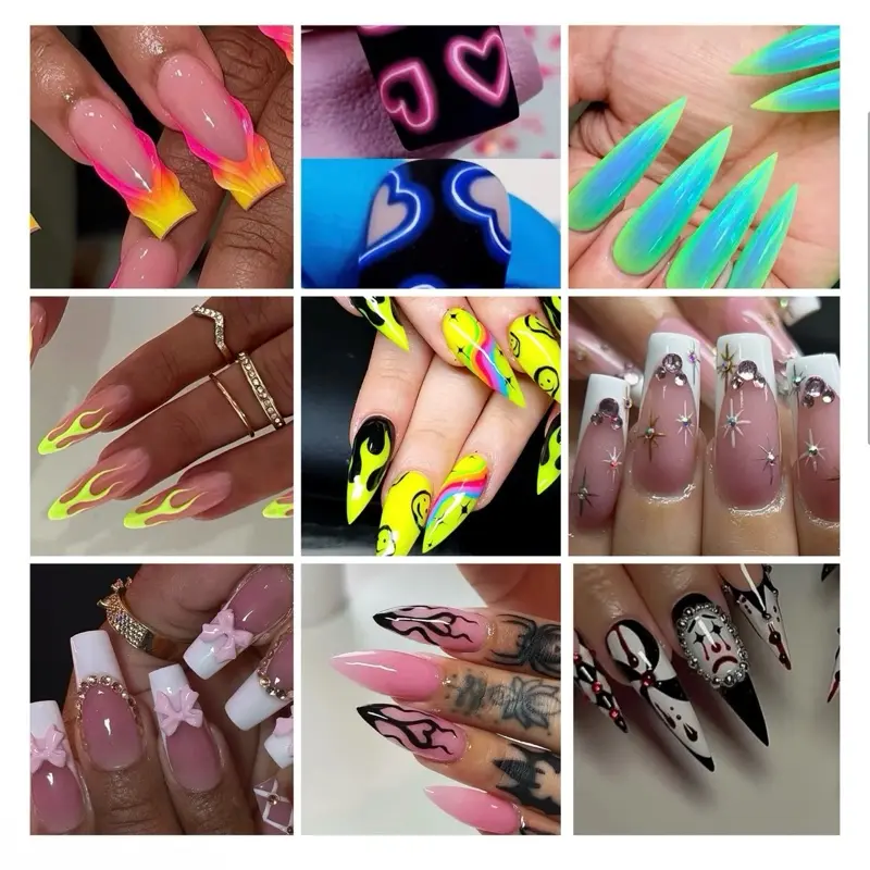 Nail Art Reference Set | Digital Lookbook & Visual Guide for Design Inspiration with Multiple Images of Colorful Nails