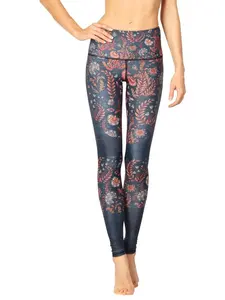 YOGA DEMOCRACY Festival Denim Printed Yoga Leggings