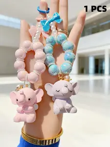 Handmade Resin Keychain, Cute Elephant Charm, High-Quality Macaron Color, Creative Animal Art, Detachable Personalized Keyring Gift,Valentine's Day,lovers