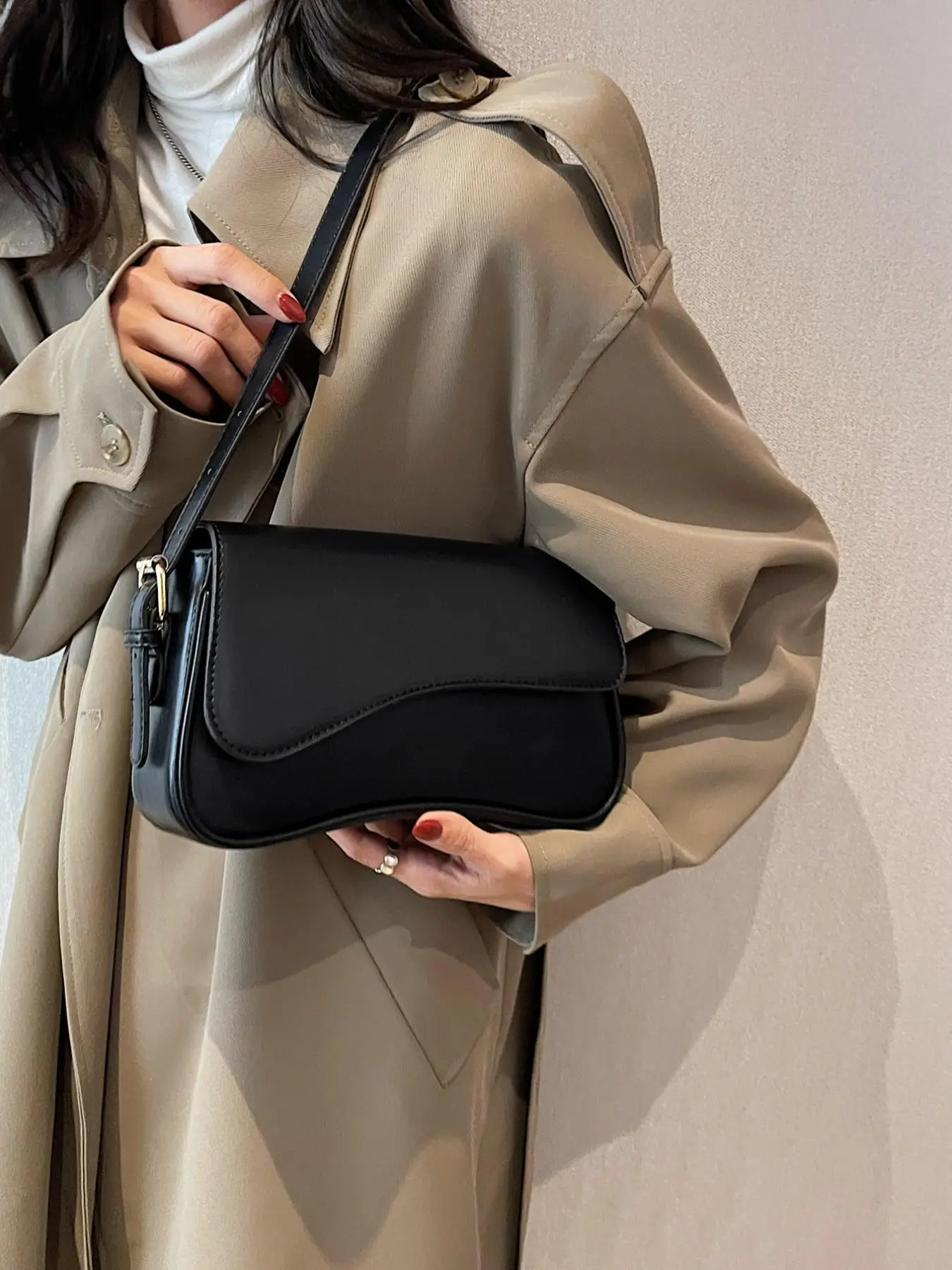 Women's Minimalist Baguette Bag, Elegant Trendy Crossbody Bag & Shoulder Clutch Bag, All-match Bag for Work & Daily Use