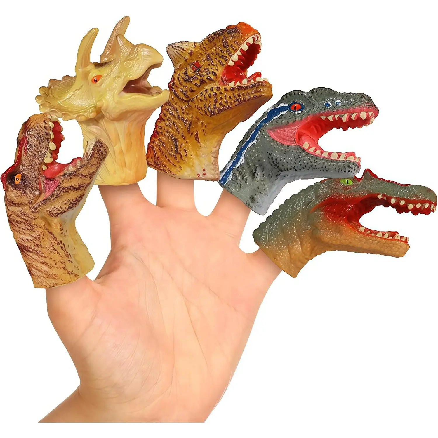 Finger Dinosaur Hand Puppets, 5Pcs Dino Hand Puppets