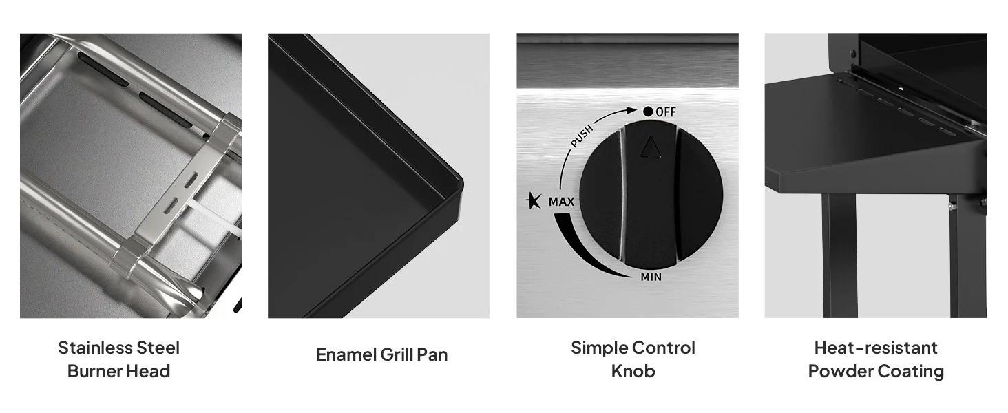 [TOP RATED - FLASH SALE] ROVSUN 2-Burner 20000 BTU Portable Rolling Propane Outdoor Griddle with Stand & Lid