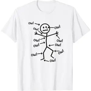 Humorous Chronic Pain Awareness T Shirt for Summer Casual Wear Round Neck Short Sleeve Machine Washable Everyday Top