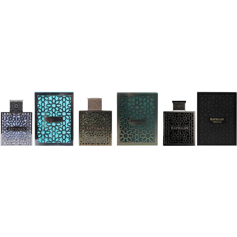 Rayhaan 3 Piece New Launch Bundle for Unisex (3.4 Ounce, Rayhaan Aquatica Eau de Parfum + 3.4 Ounce, Rayhaan Terra Eau de Parfum + 3.4 Ounce, Rayhaan Obsidian Eau de Parfum)