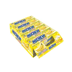 Hi-Chew Banana Sticks, 15-Pack Soft & Chewy Candy for Halloween, 1.76oz Each, Bulk Individually Wrapped with Juicy Fruit Flavors Sweet Snack