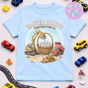 YOUTH & ADULT Easter Bunny Construction Shirt, Excavator Egg Hunt Tee, Truck Lover Spring Outfit, Toddler Easter Gift