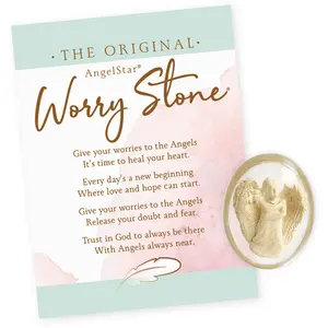 AngelStar Hope Worry Stone Item #8715 High-Quality Resin 1 1/2" Angel Embracing Design with Poem Envelope for Healing and Hope