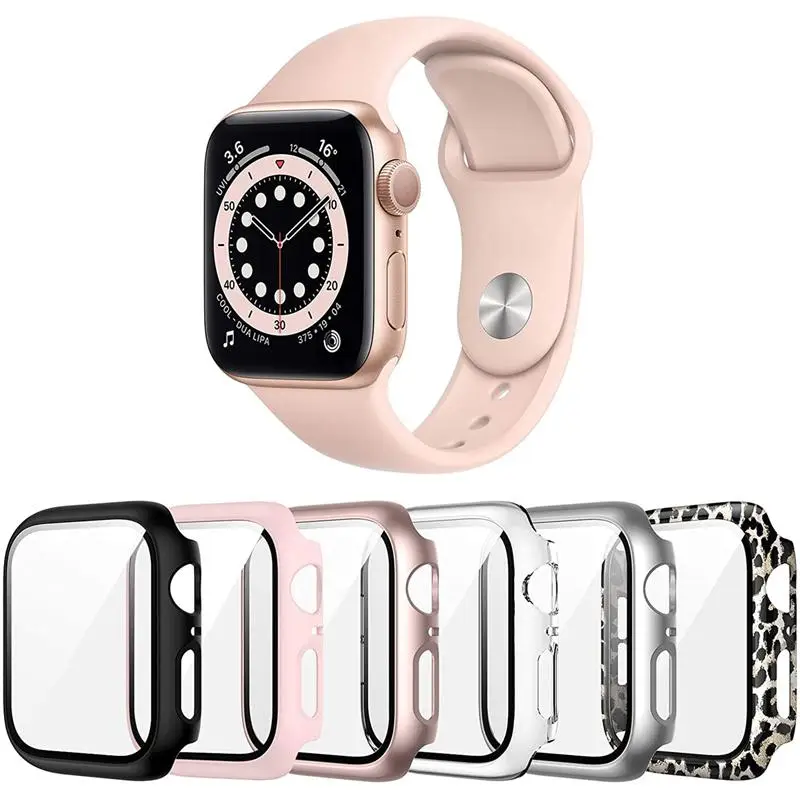 Casual & Stylish Smart Watch Case for Summer Gift, 6 Counts/set Anti-fall Watch Protector Cover, Tempered Film Protective Cover for iWatch Series Ultr