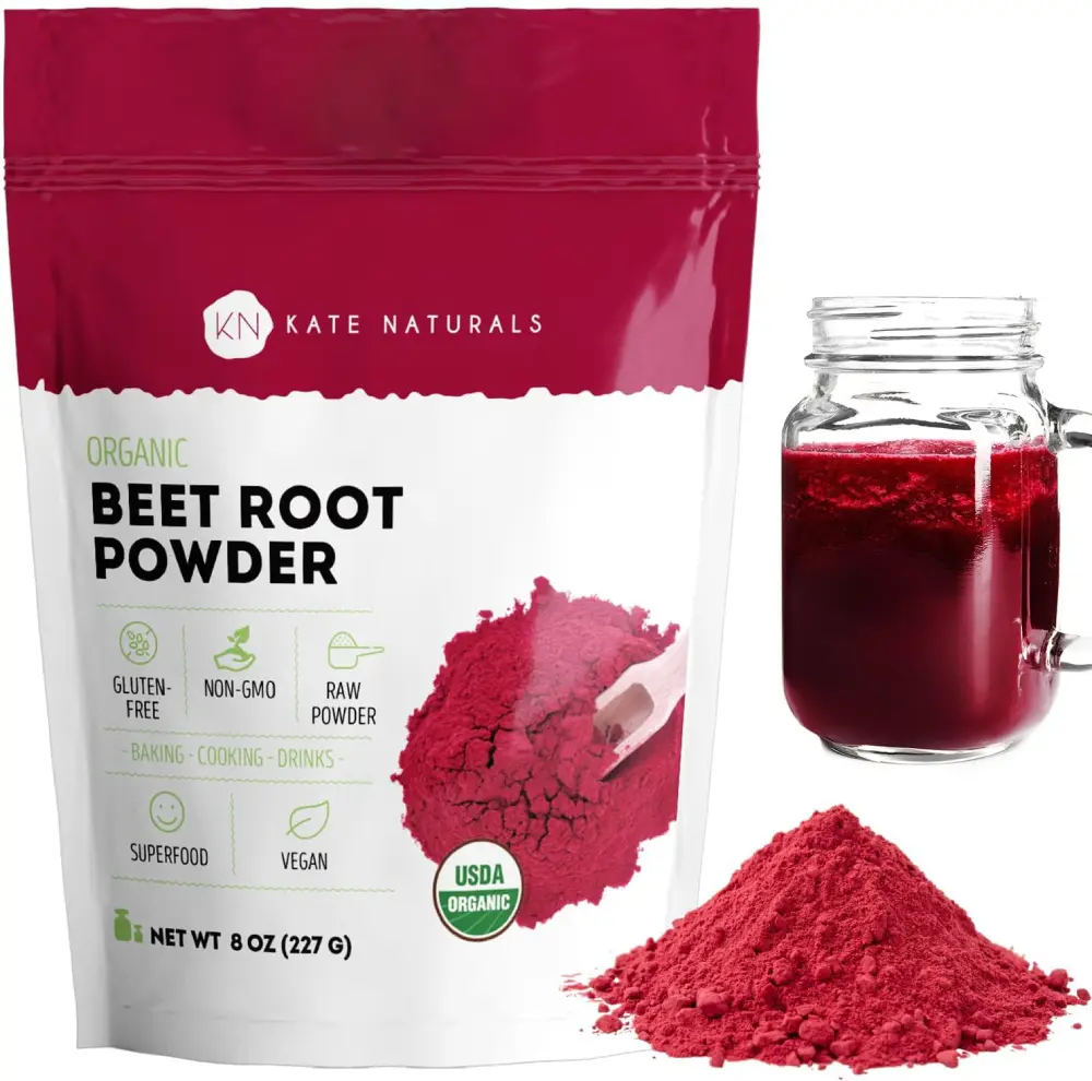 Organic Beet Root Powder for Smoothies Baking and Juice Raw Beetroot Superfood Natural Red Food Coloring Non GMO 8oz