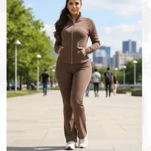 Valentina067-Two-piece set: jacket and pants with zipper