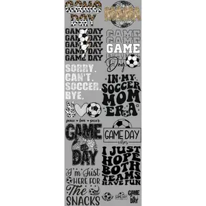 Soccer Game Day DTF Transfers Gang Sheet 22” wide x 60” long DTF Gang Sheet