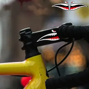 1SET Light Trendy Cool Wild Shark Mouth Sticker | For Car Rearview Mirrors, Cycling Enthusiast Stationery Shark mouth decor Easily fill items with cool aura, Daily use details are full of wild cool feeling of the shape