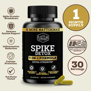 Black Forest Supplements Spike Detox 7-in-1 Formula | Includes 8X More Nattokinase, NAC, Zinc, Bromelain, Nattokinase, Turmeric, Quercetin, Black Pepper. Helps support removal of spike protein from the body.