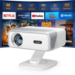 AuKing Native 1080P 1000 Ansi lumen Projector with Netflix Officially, 3D DoIby Sound Auto Focus and Auto Keystone Video Projector, WiFi and Bluetooth Movie Projector, Huge Display and 50% Zoom