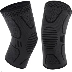 Double Couple 2 Pack Copper Knee Brace Knee Compression Sleeve Support for Men Women Knee Pain Working Out Running Sport Arthritis