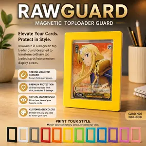 RawGuard Magnetic Toploader Guard - Custom Color Card Protector, TCG Display Frame & Case for Pokémon, MTG, 1 Piece Trading Cards