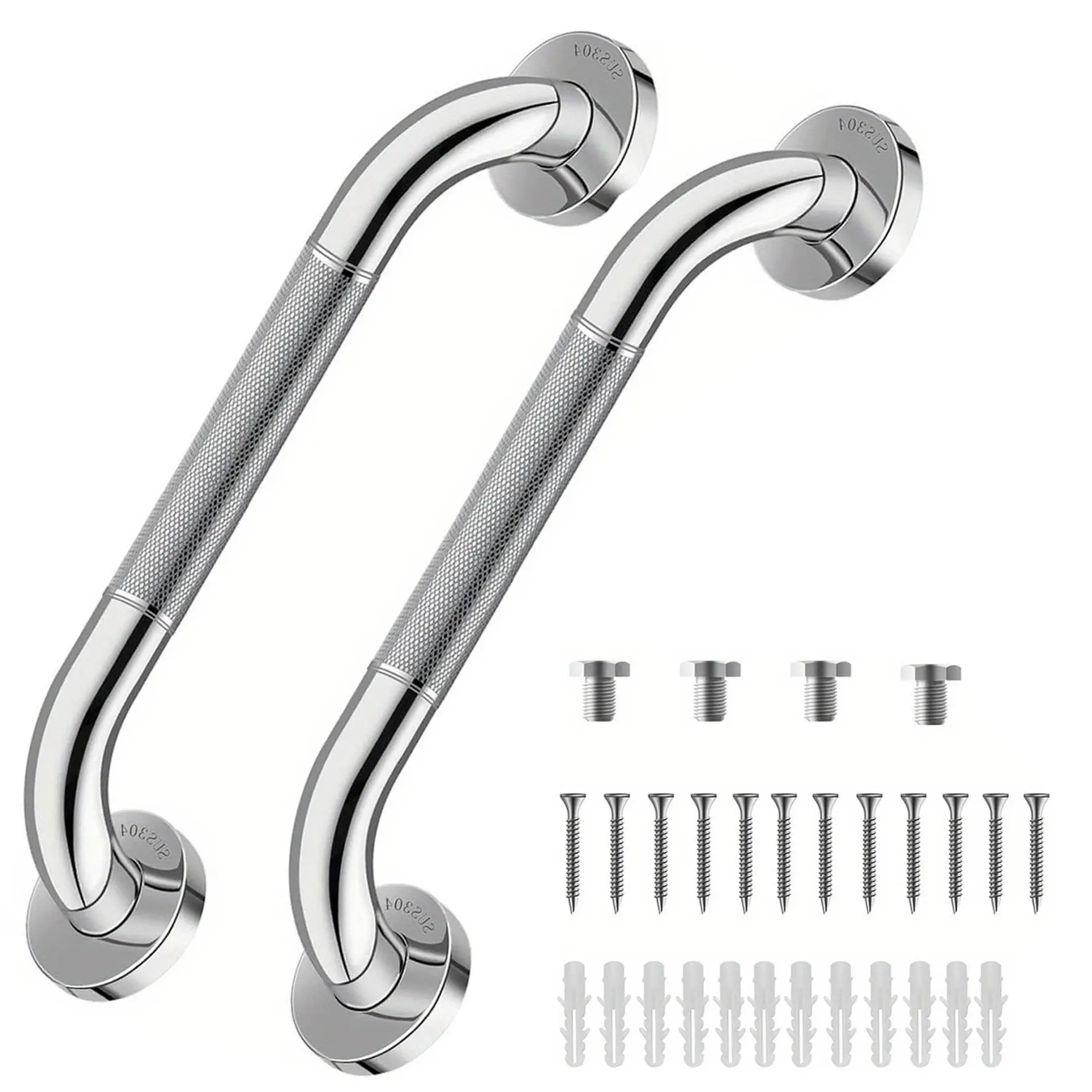 Non-Slip Shower Grab Bar Stainless Steel Polished Safety Support Handrail with Mounting Hardware for Elderly Seniors Pregnant Bathroom Bathtub Use