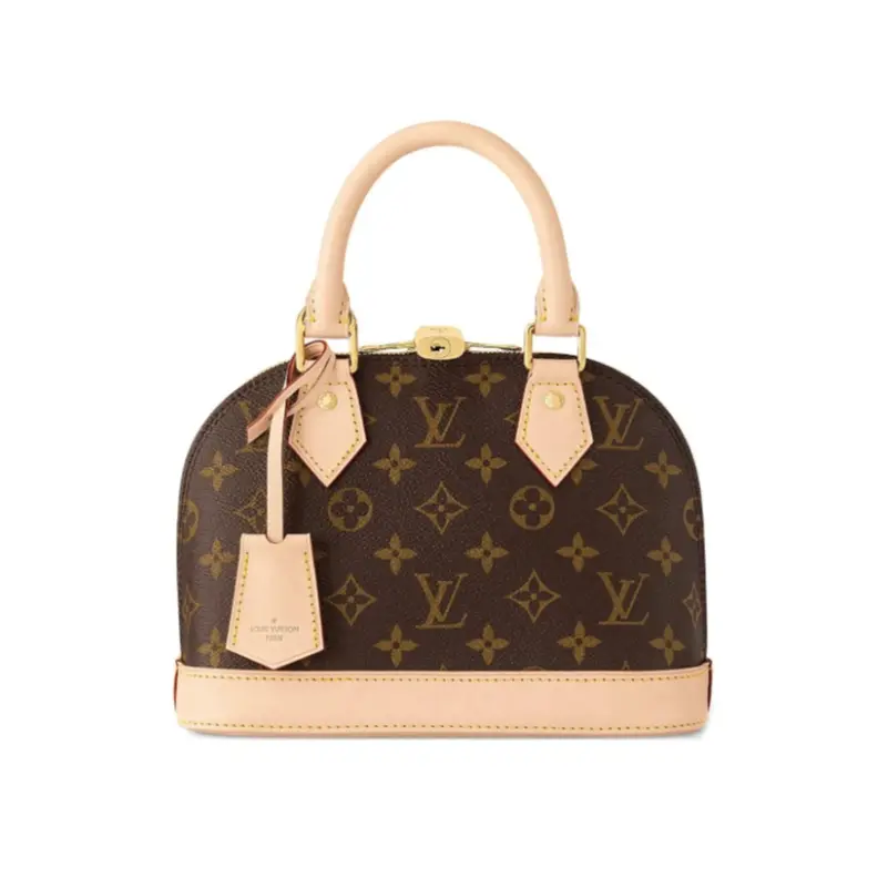 Pre-owned Louis Vuitton Alma BB Monogram Canvas Vachetta Trim Lock Detachable Strap Shoulder Crossbody Bag
