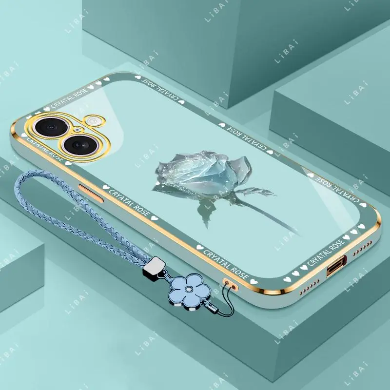 Suitable for [iPhone 17]phone case，affordable price,free beautiful four-leaf clover lanyard，exquisite and simple,High-end styles，drop-proof and fingerprint-resistant 995