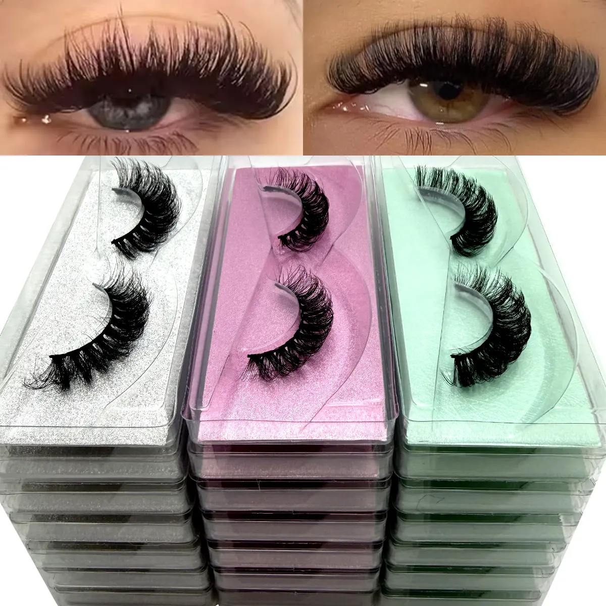21 Pairs Mixed 3 Styles Eyelashes ,With Glitter Paper Box Natural Long 3D Faux Mink Lashes Pack False Eyelashes Fluffy Thick In Bulk For Daily Dating Cosplay Manga Cat False Lashes ,Lashes Bulk women Gifts,Individual Package Faux Mink Lashes Wholesale