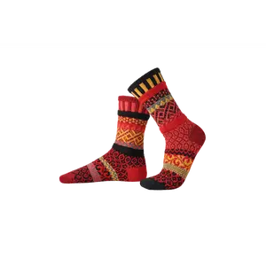 Solmate Socks Fire Crew Socks - Mismatched, Recycled Cotton, Made in USA