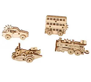 UGears U-Fidgets Magical Vehicles Fidgets | 3D Wooden Mechanical Puzzles | STEM Building & Engineering Kits