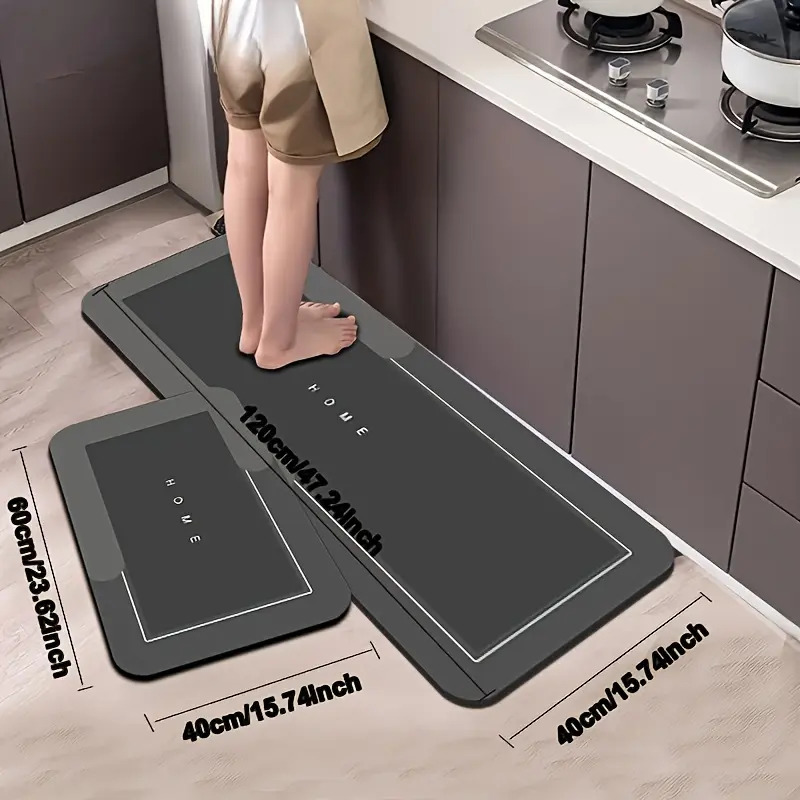 Diatomaceous Earth Mat (1 Piece) Water Absorbing Non Slip Quick Drying Thin Mat Suitable for Bathroom Kitchen Living Room Shower Tub Floor Helps Keep Surfaces Dry Anti-Slip Practical Home Decor Bathroom Accessories