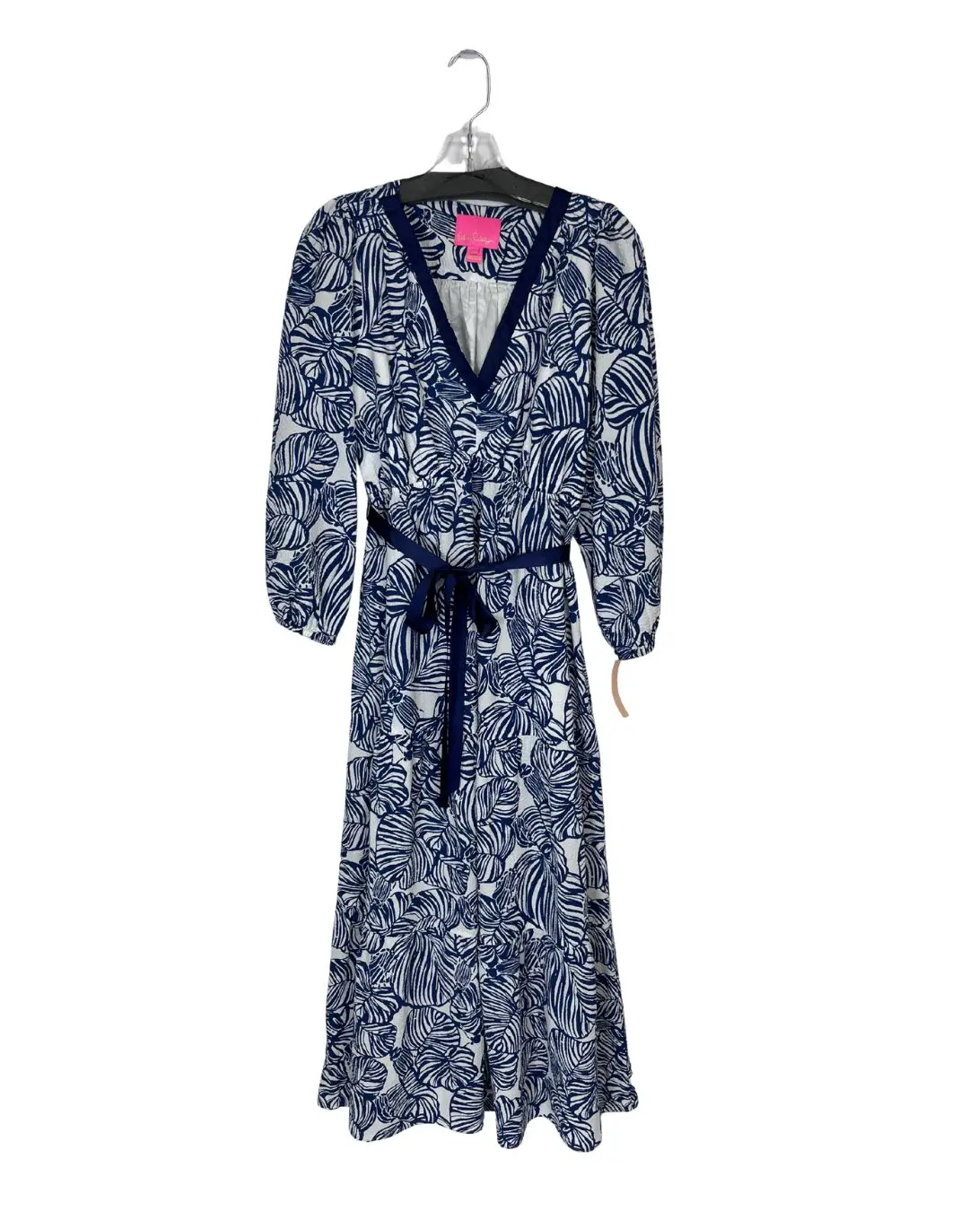 LILLY PULITZER Navy Print Blue Dress (Size 10)
