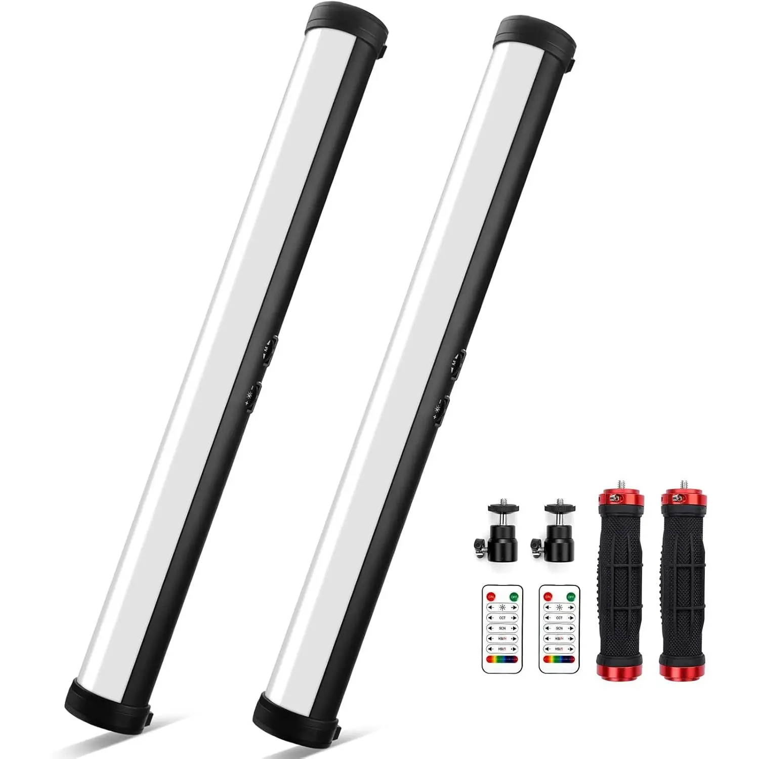 2 Pack RGB Led Video Light Stick Wand,  2600-9600K Photography Lighting, 5000mAh Rechargeable , 21 Lights Effect for Video Conference  YouTube Studio, Live  Streaming, Vlogg