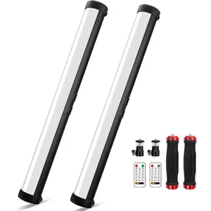 2 Pack RGB Led Video Light Stick Wand,  2600-9600K Photography Lighting, 5000mAh Rechargeable , 21 Lights Effect for Video Conference  YouTube Studio, Live  Streaming, Vlogg