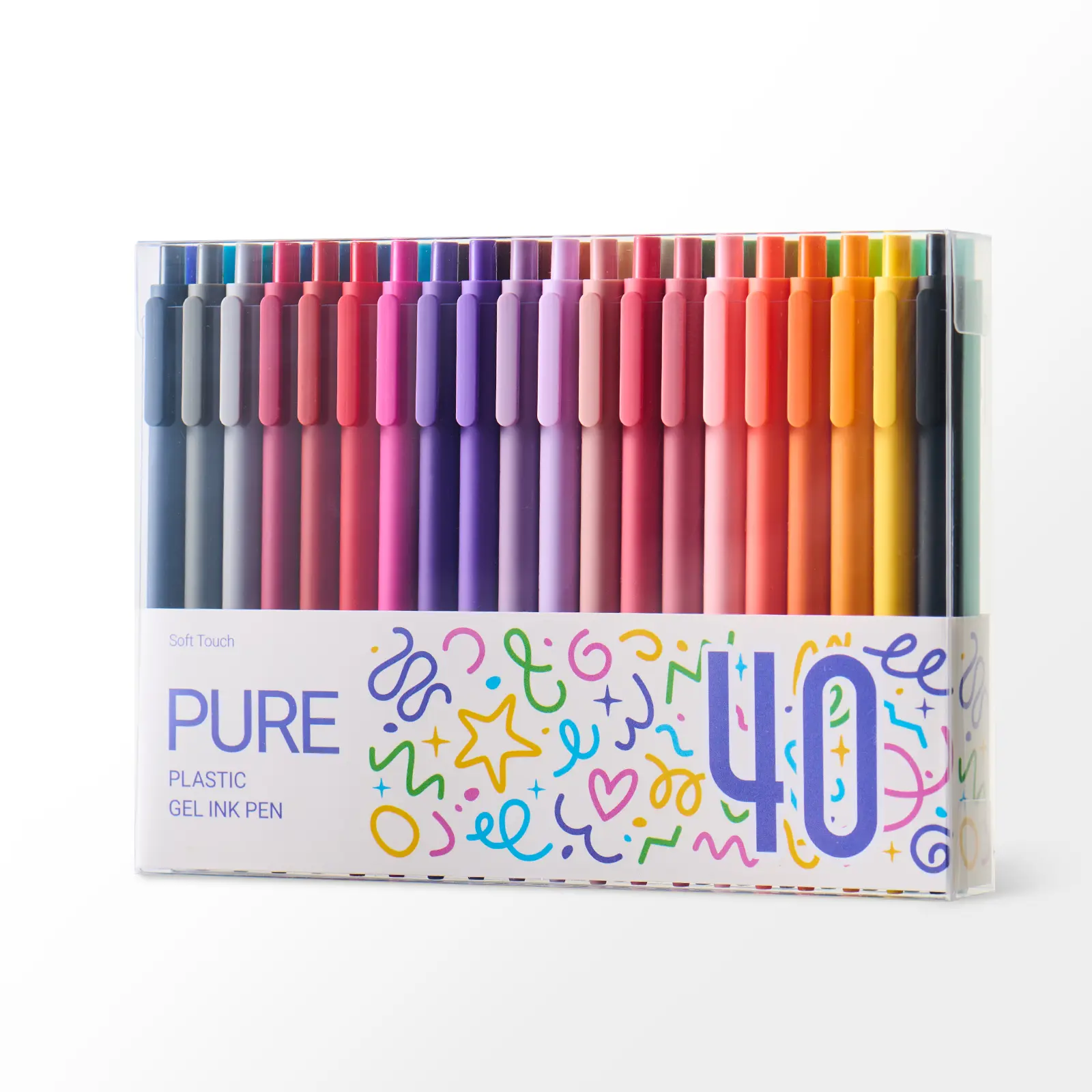 KACO Pure Aesthetic Colored Gel Pens Set (40-Piece), 0.5mm Fine Point, Velvet Touch, Quick-Drying, Smooth-Writing Assorted Colors, Ideal for Journaling, Office & School Stationery Supplies
