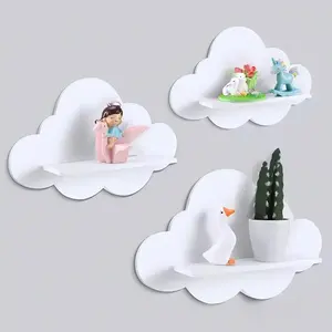 Solid Wood Cloud Wall Shelf - Wall-Mounted, Space-Saving Wooden Home Decor for Kids’ Room, Doll Display & Storage Solution