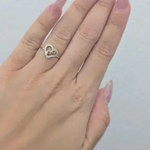 10K Yellow Gold Heart Infinity Ring