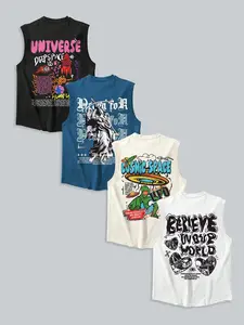 Retro Psychedelic Cosmic Space Tank Tops - Athletic Tank Top 4 Styles Sleeveless Graphic Vest | Y2K Subculture Summer Casual Outfit