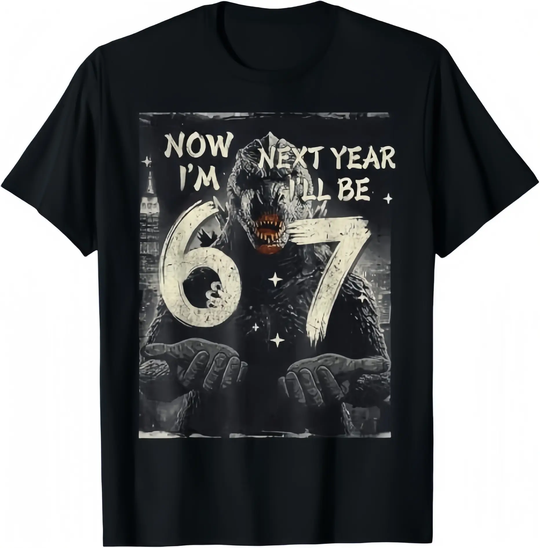 Now I'm 6 Next Year I'll Be 7 Japanese Monster 6th Birthday T-Shirt