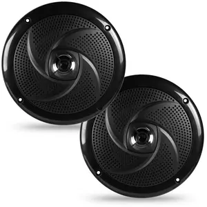 BMS65SB 400W Peak (80W RMS) 6.5" Shallow Mount 2-Way Coaxial Marine Speakers (Black)
