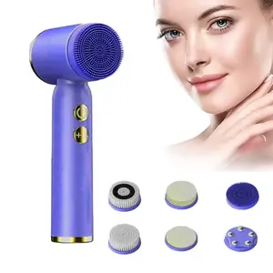 Waterproof Sonic Face Brush with Rotating Roller, Silicone Electric Cleansing Tool, Deep Cleaning, Exfoliating, for All Skin Types