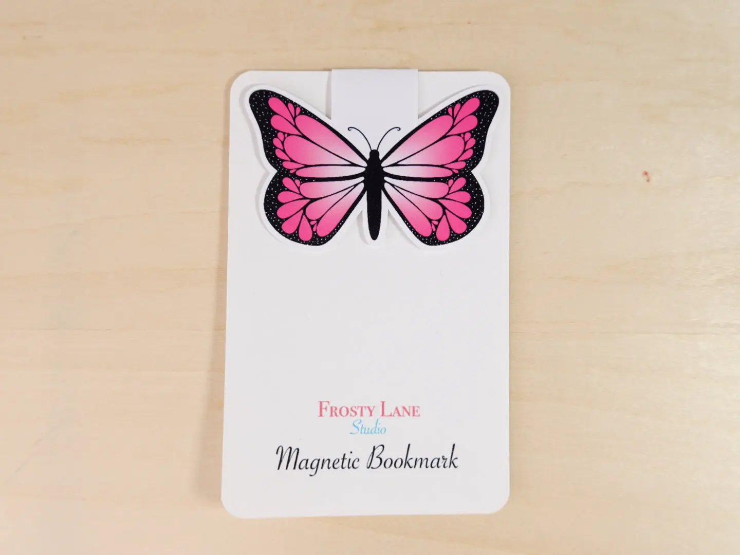 MBM004.  Pink Butterfly Magnetic Bookmark
