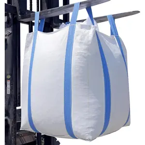 2 Pack FIBC Bulk Bag,2 Ton Bag,4400lbs SWL Safty Factor 3:1,35"L x 35"W x 43"H, Woven Polypropylene Bags,Duffle Top Flat Bottom,Heavy Duty Bulk Bags for Industry Agriculture