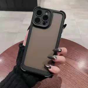 4 Corner Anti-Fall Skin-Feel Phone Case for iPhone 17/16/15/14/13, Premium Solid Color Shockproof Protective Cover