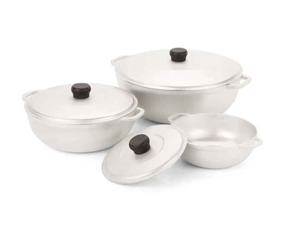 1.5/2.5/5.2qt Cast Aluminum Caldero 3pc Set - 18/22/28cm