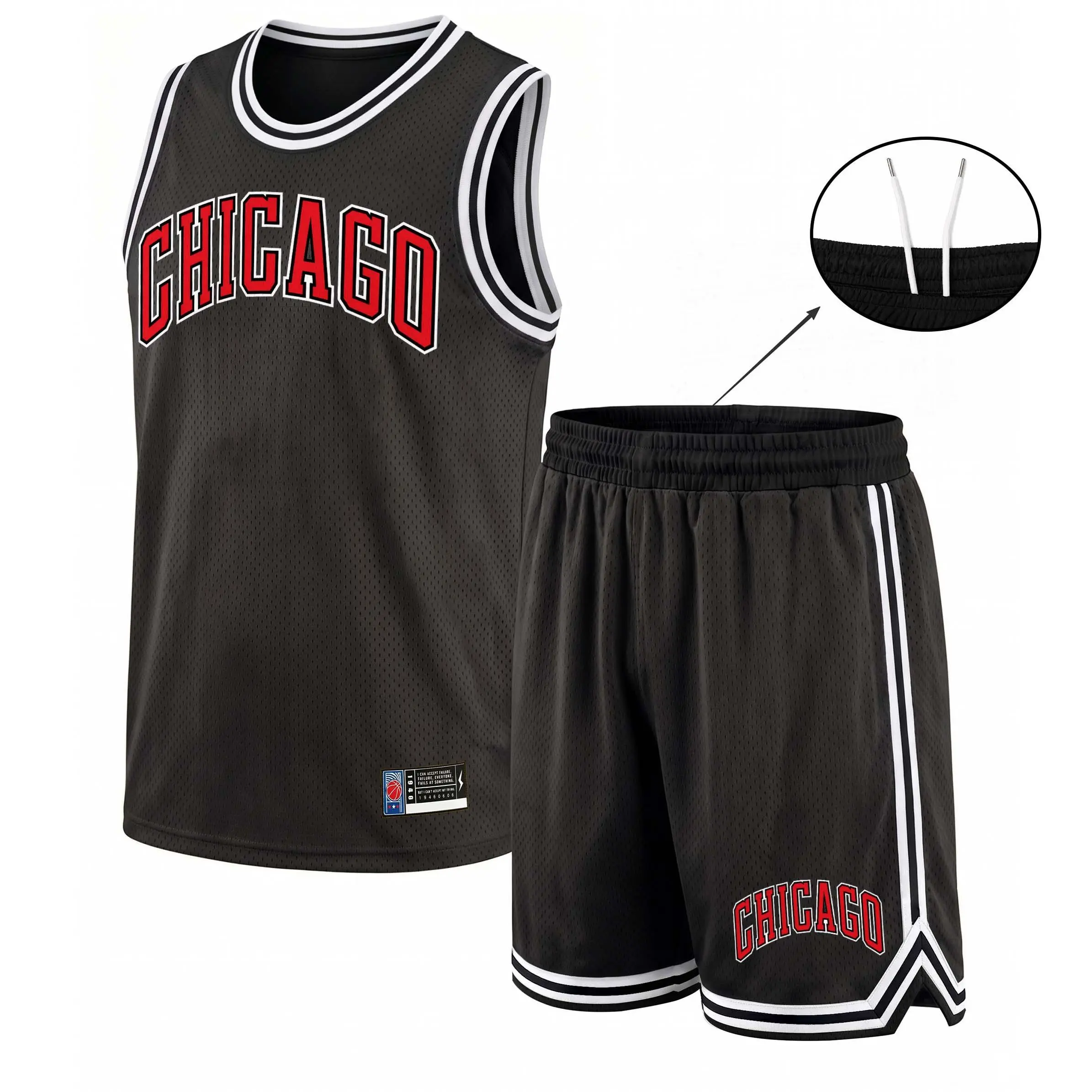 Male Color Block Basketball Jersey Set, Loose-Fit Sporty Chic 2-Piece Outfit with Quick Dry Mesh Sleeveless Tank & Shorts, Breathable, Casual Social Gathering,travel essentials,camping essentials, Loose-Fitting, Machine Washable